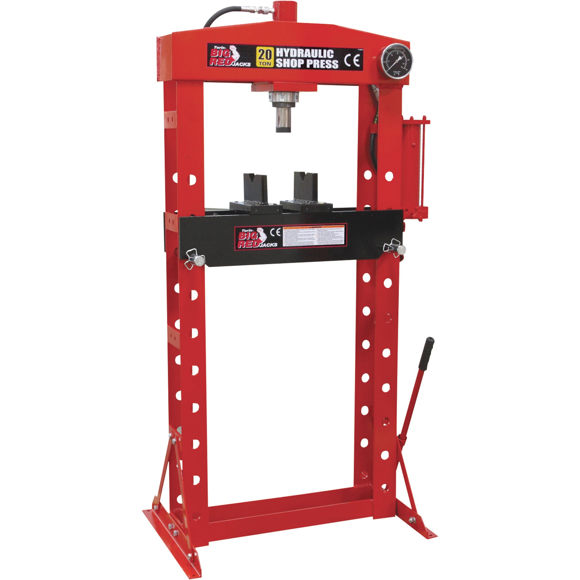 Torin Big Red Professional Hydraulic Shop Press — 20-Ton, Sliding Pressure Cylinder, Model# TY20021
